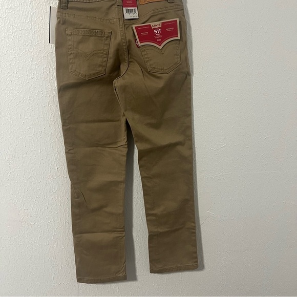 Levi 511 Slim Stretch Boys 7X Regular Tan Jeans NWT Adjustable Waist School - Picture 4 of 8